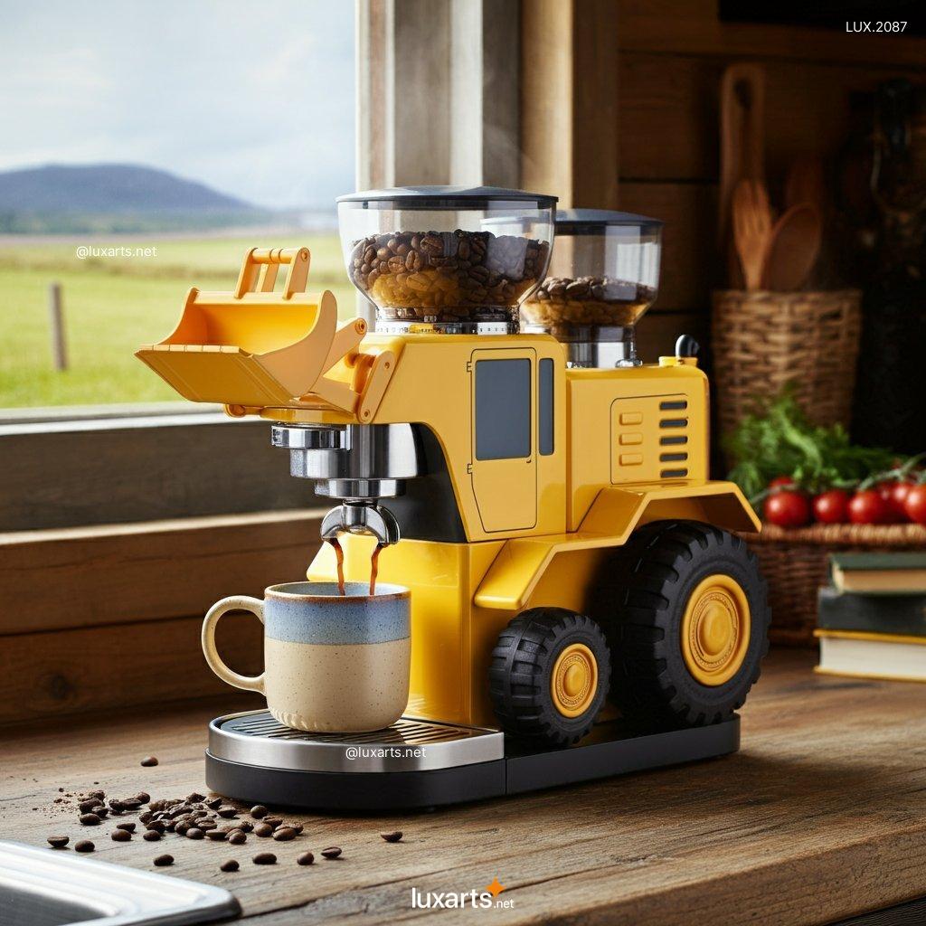 LUX.2087	Bulldozer Inspired Coffee Maker | Start Your Day with Heavy-Duty Style bulldozer inspired coffee maker 2