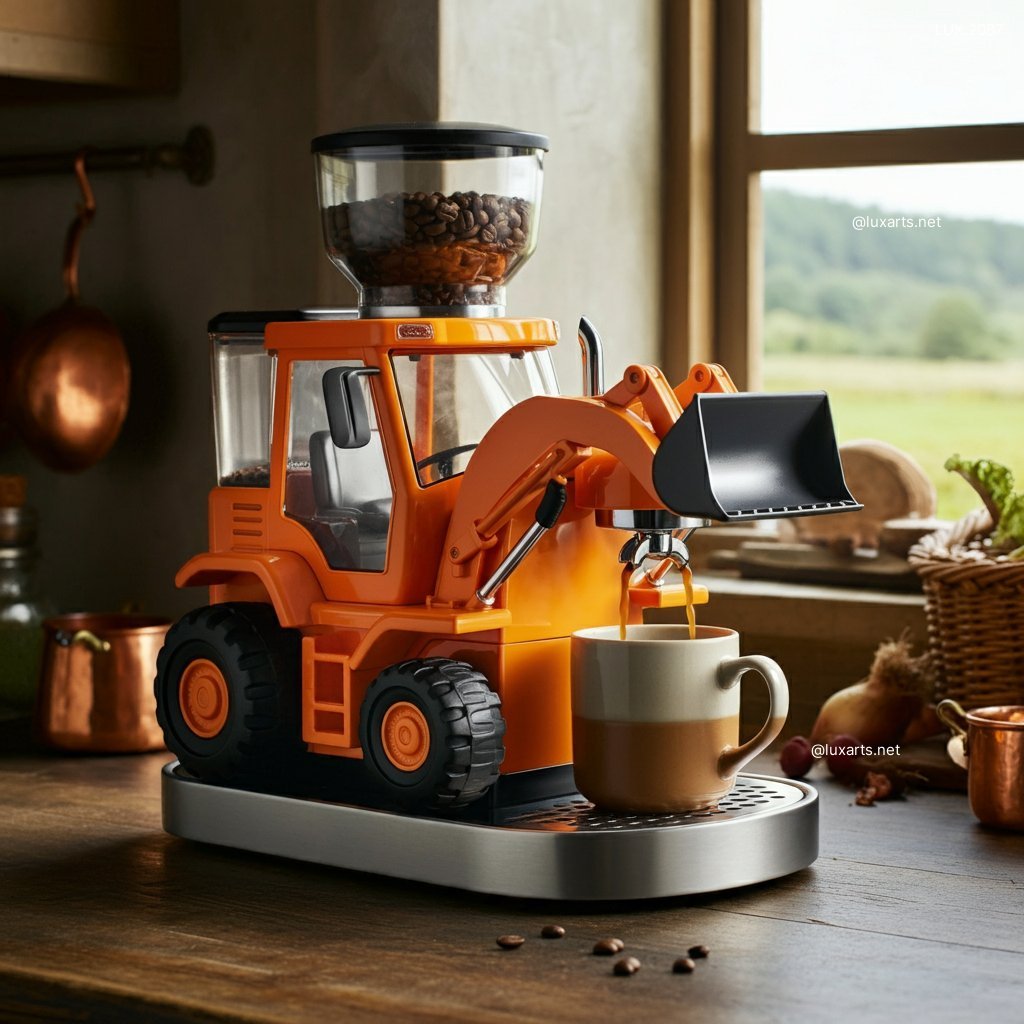 LUX.2087	Bulldozer Inspired Coffee Maker | Start Your Day with Heavy-Duty Style bulldozer inspired coffee maker 6