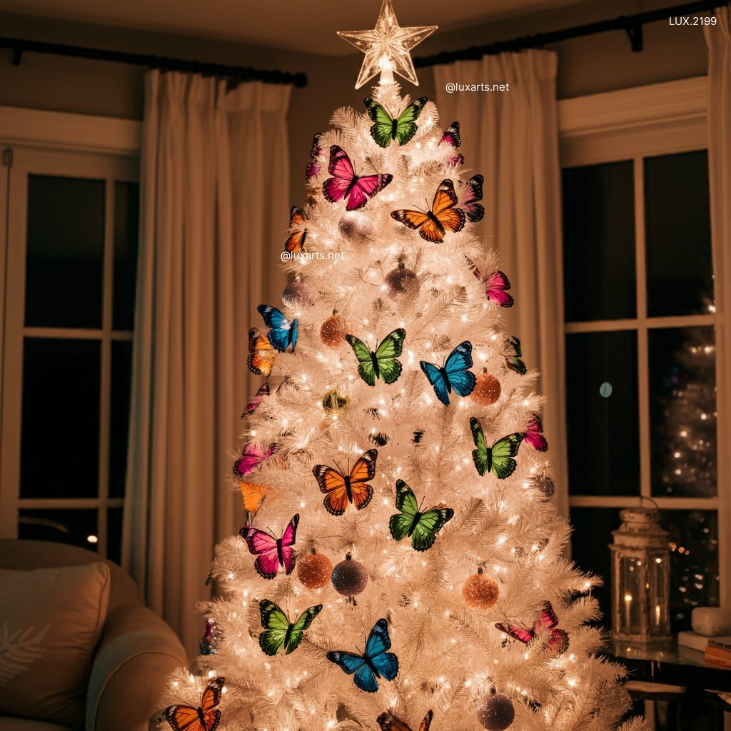 LUX.2199 Butterfly Themed Christmas Tree | Elegant Holiday Decor with a Whimsical Touch butterfly themed christmas tree 4