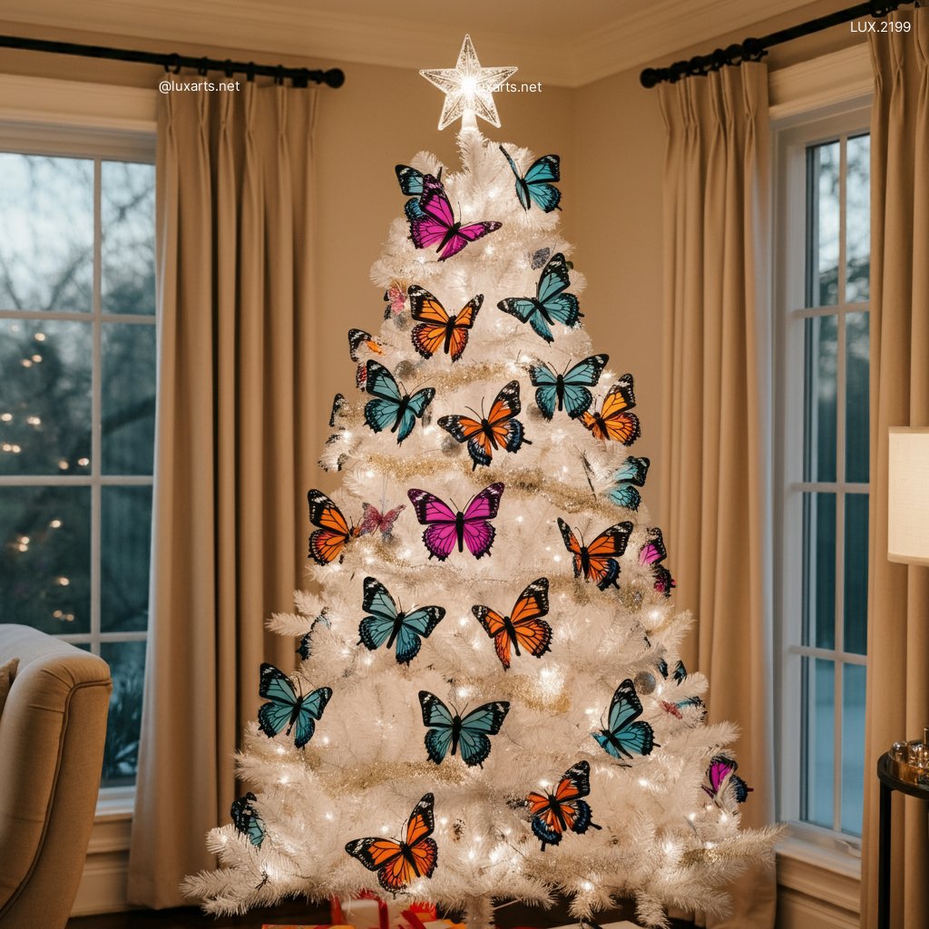 LUX.2199 Butterfly Themed Christmas Tree | Elegant Holiday Decor with a Whimsical Touch butterfly themed christmas tree 5