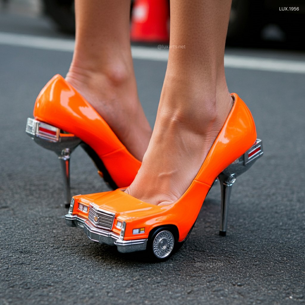 LUX.1956 Cadillac-Inspired High Heels: Where Classic Car Design Meets High Fashion cadillac inspired high heels 10