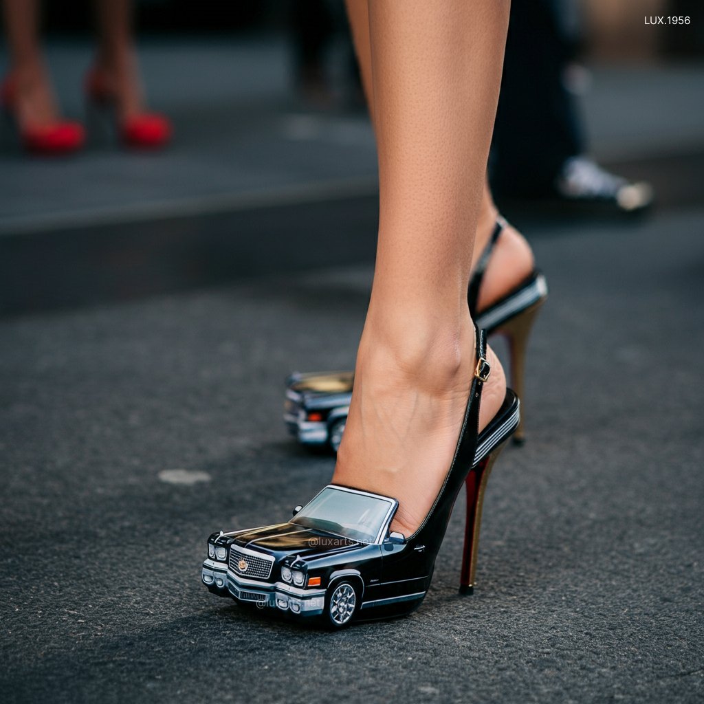 LUX.1956 Cadillac-Inspired High Heels: Where Classic Car Design Meets High Fashion cadillac inspired high heels 2