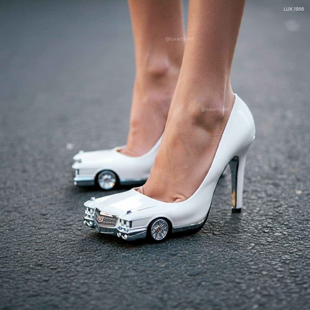 LUX.1956 Cadillac-Inspired High Heels: Where Classic Car Design Meets High Fashion cadillac inspired high heels 5