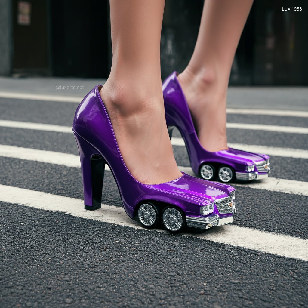 LUX.1956 Cadillac-Inspired High Heels: Where Classic Car Design Meets High Fashion cadillac inspired high heels 9