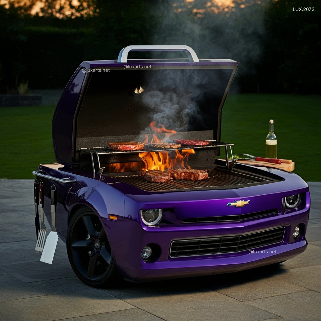 LUX.2073 Camaro Inspired BBQ Grill | Rev Up Your Barbecue with Muscle Car Style camaro inspired bbq grill 8