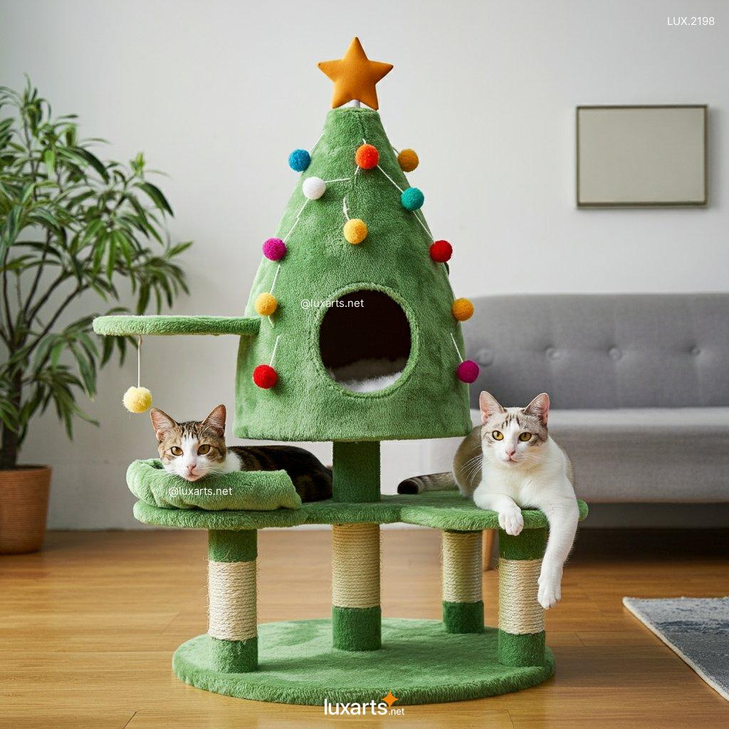 LUX.2198 Christmas Tree Cat Tower | Stylish Holiday Decor for Cat Lovers christmas tree cat tower 2