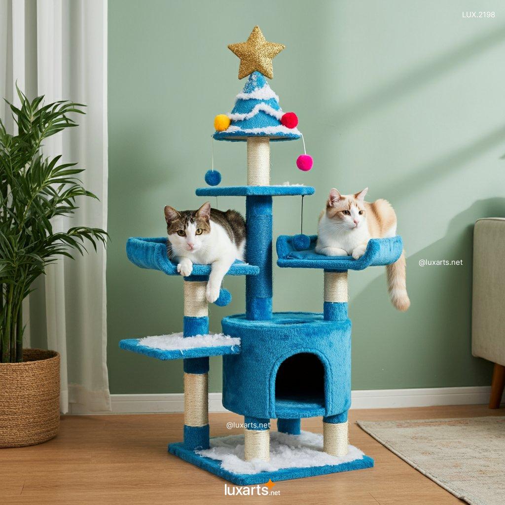 LUX.2198 Christmas Tree Cat Tower | Stylish Holiday Decor for Cat Lovers christmas tree cat tower 5