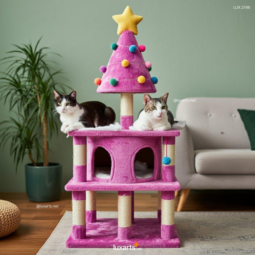 LUX.2198 Christmas Tree Cat Tower | Stylish Holiday Decor for Cat Lovers christmas tree cat tower 6