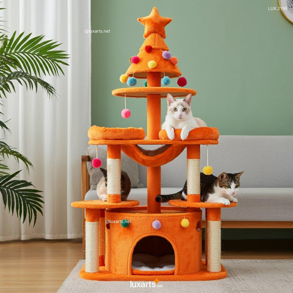 LUX.2198 Christmas Tree Cat Tower | Stylish Holiday Decor for Cat Lovers christmas tree cat tower 8