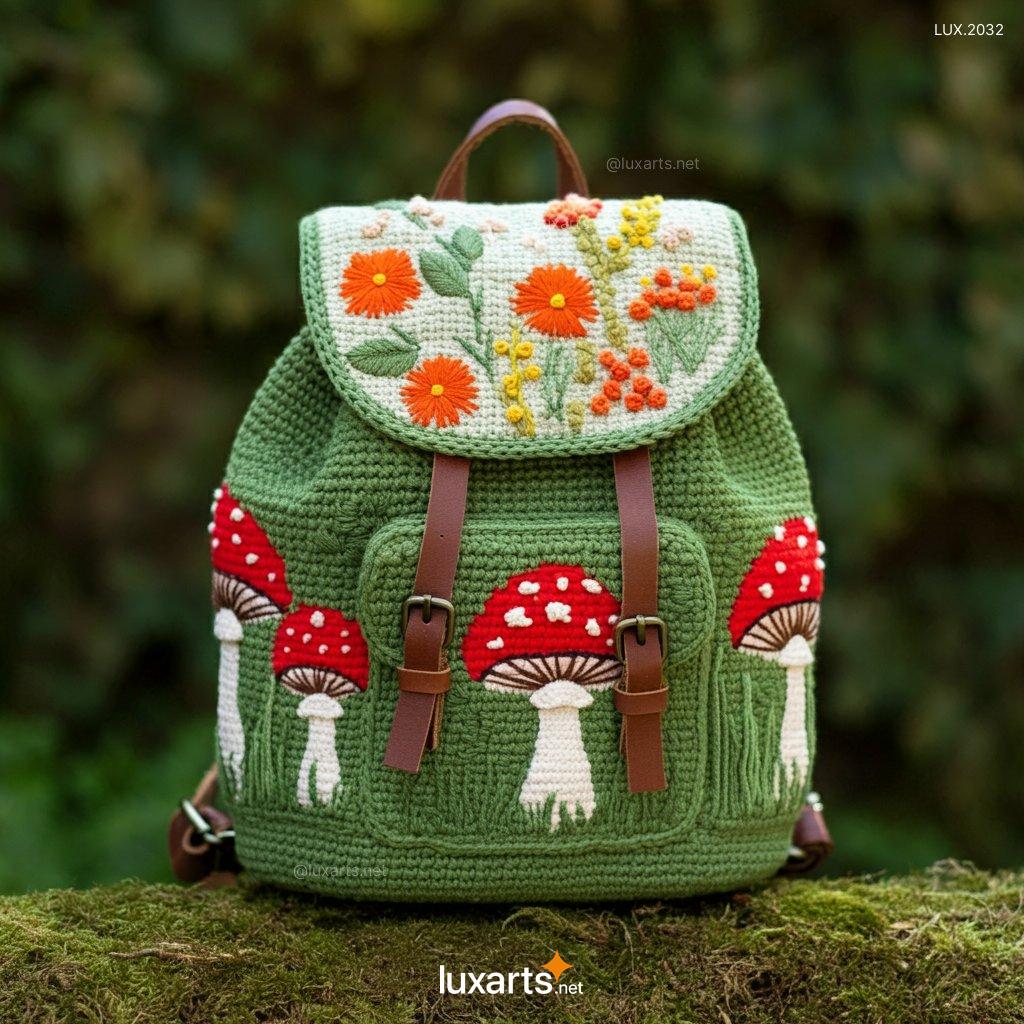 Crochet Mushroom Backpack | Whimsical, Handmade Style for Nature Lovers crochet mushroom backpack 1