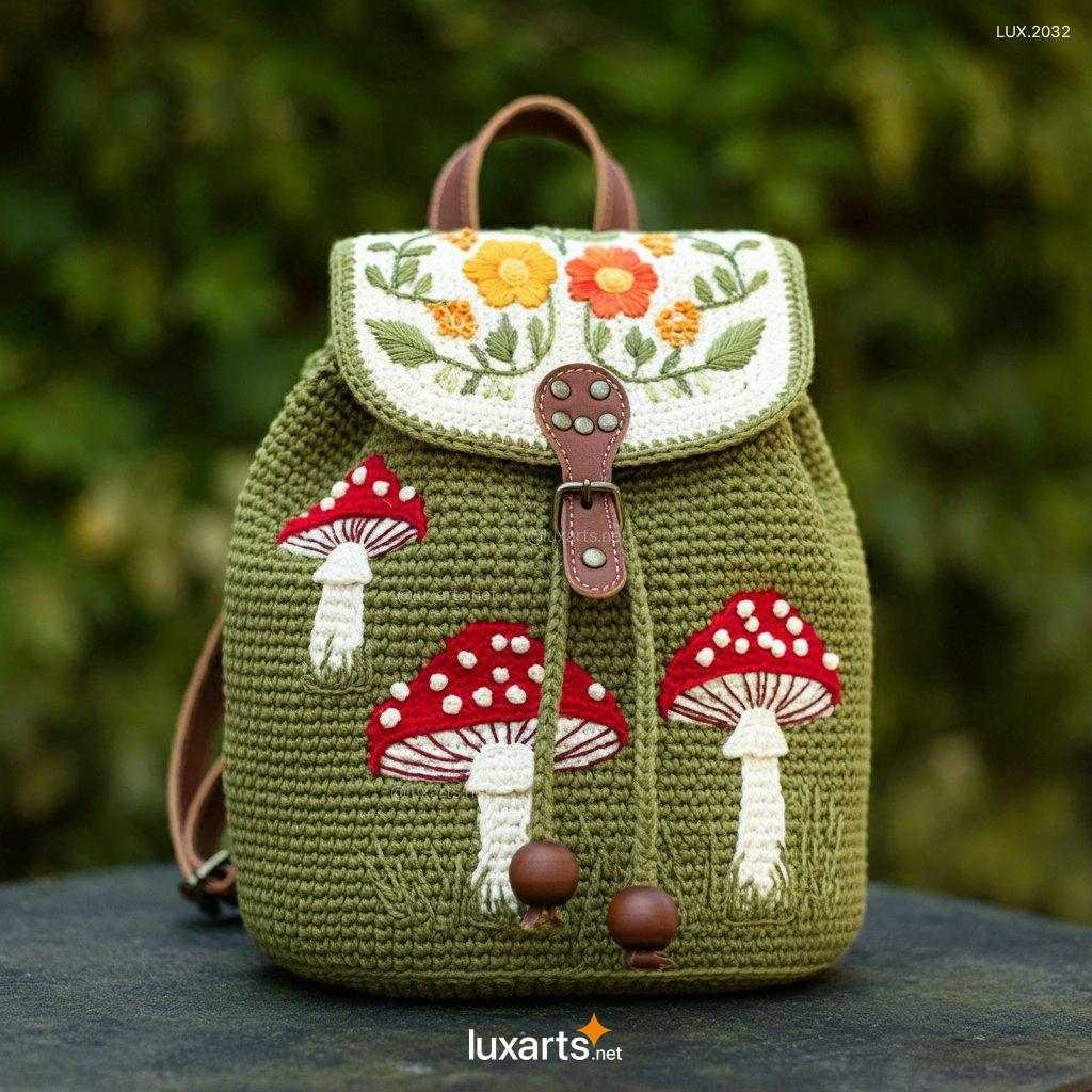 Crochet Mushroom Backpack | Whimsical, Handmade Style for Nature Lovers crochet mushroom backpack 2