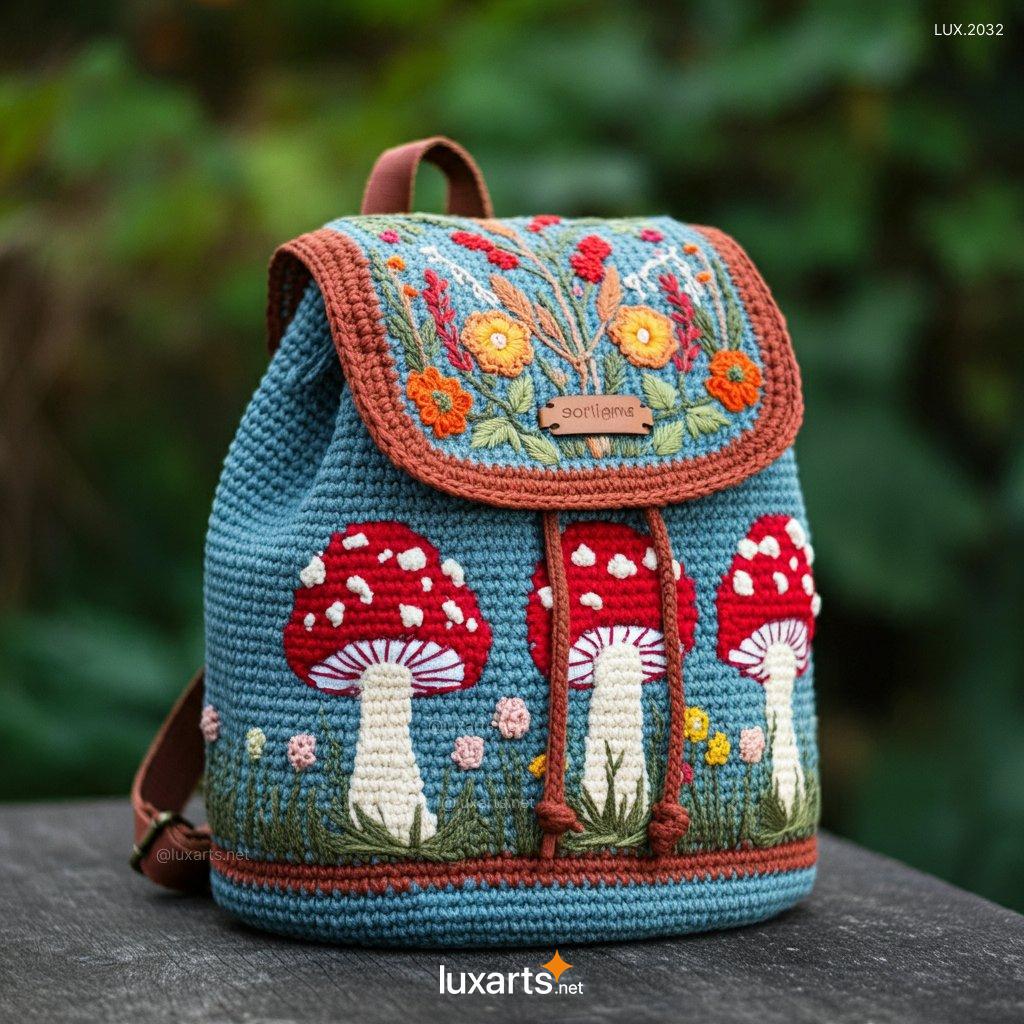 Crochet Mushroom Backpack | Whimsical, Handmade Style for Nature Lovers crochet mushroom backpack 4