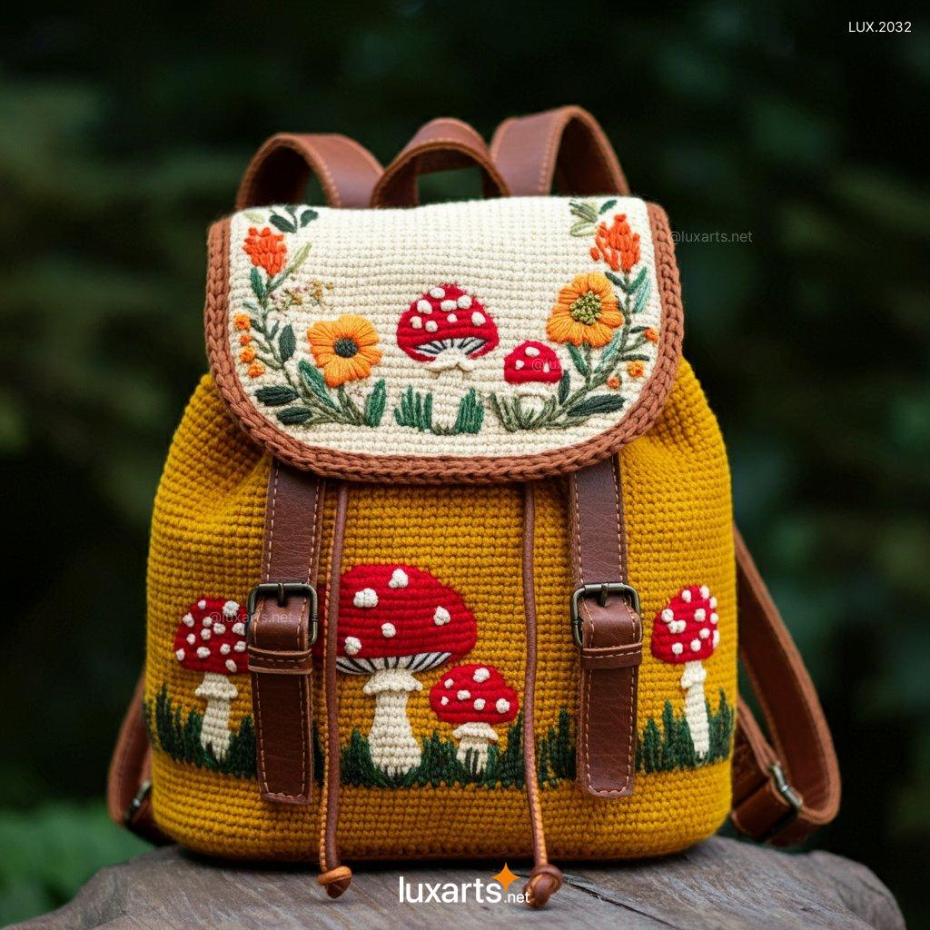 Crochet Mushroom Backpack | Whimsical, Handmade Style for Nature Lovers crochet mushroom backpack 5