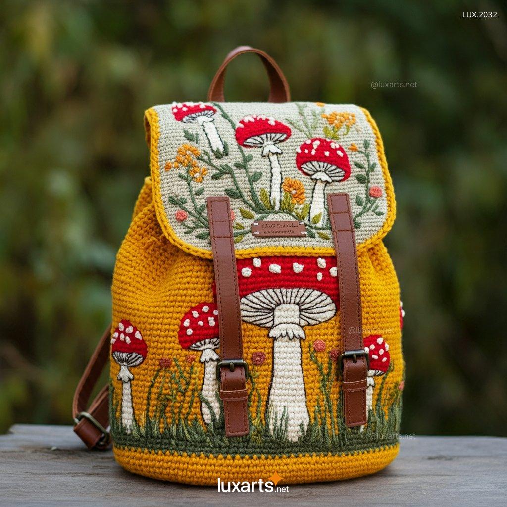 Crochet Mushroom Backpack | Whimsical, Handmade Style for Nature Lovers crochet mushroom backpack 6