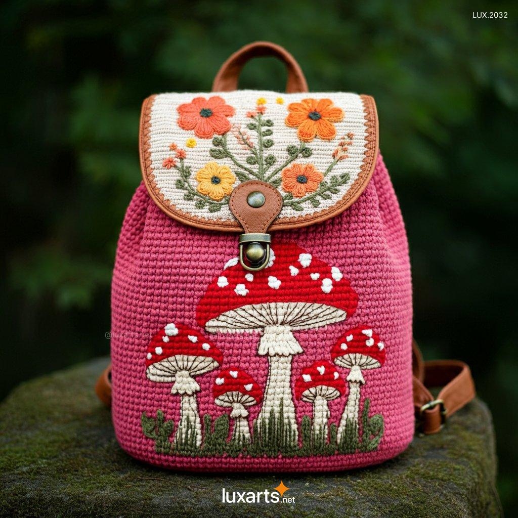 Crochet Mushroom Backpack | Whimsical, Handmade Style for Nature Lovers crochet mushroom backpack 7