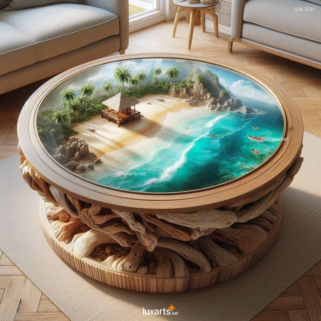 LUX.2131	Desert Island Epoxy Table: Tropical Paradise on Your Coffee Table desert island epoxy table 2