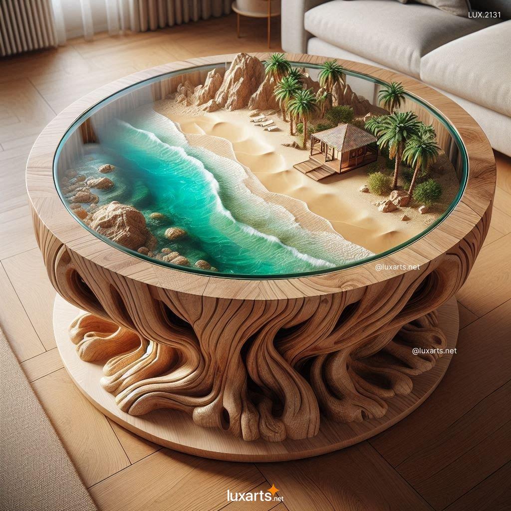 LUX.2131	Desert Island Epoxy Table: Tropical Paradise on Your Coffee Table desert island epoxy table 3