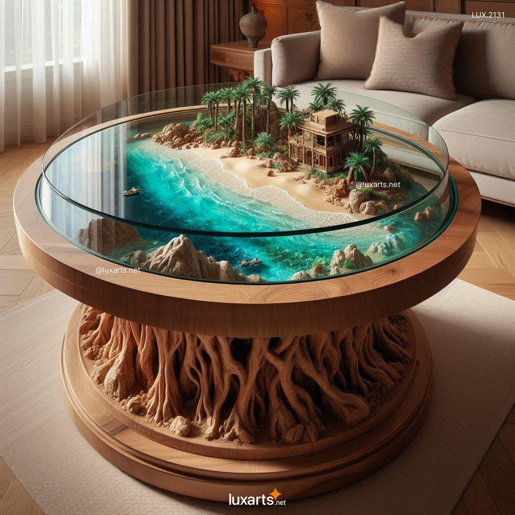 LUX.2131	Desert Island Epoxy Table: Tropical Paradise on Your Coffee Table desert island epoxy table 4