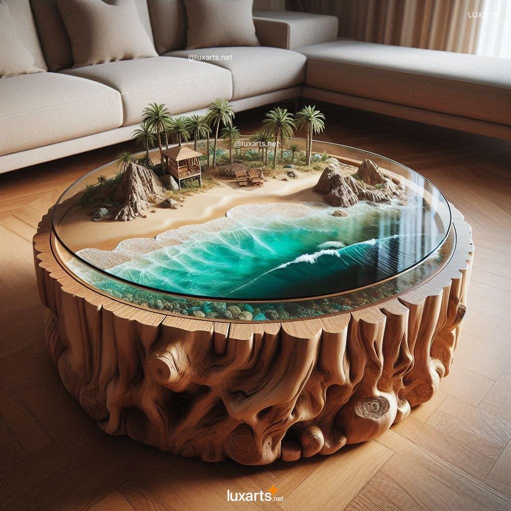 LUX.2131	Desert Island Epoxy Table: Tropical Paradise on Your Coffee Table desert island epoxy table 8