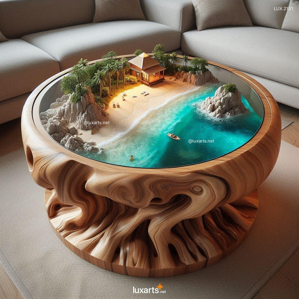 LUX.2131	Desert Island Epoxy Table: Tropical Paradise on Your Coffee Table desert island epoxy table 9