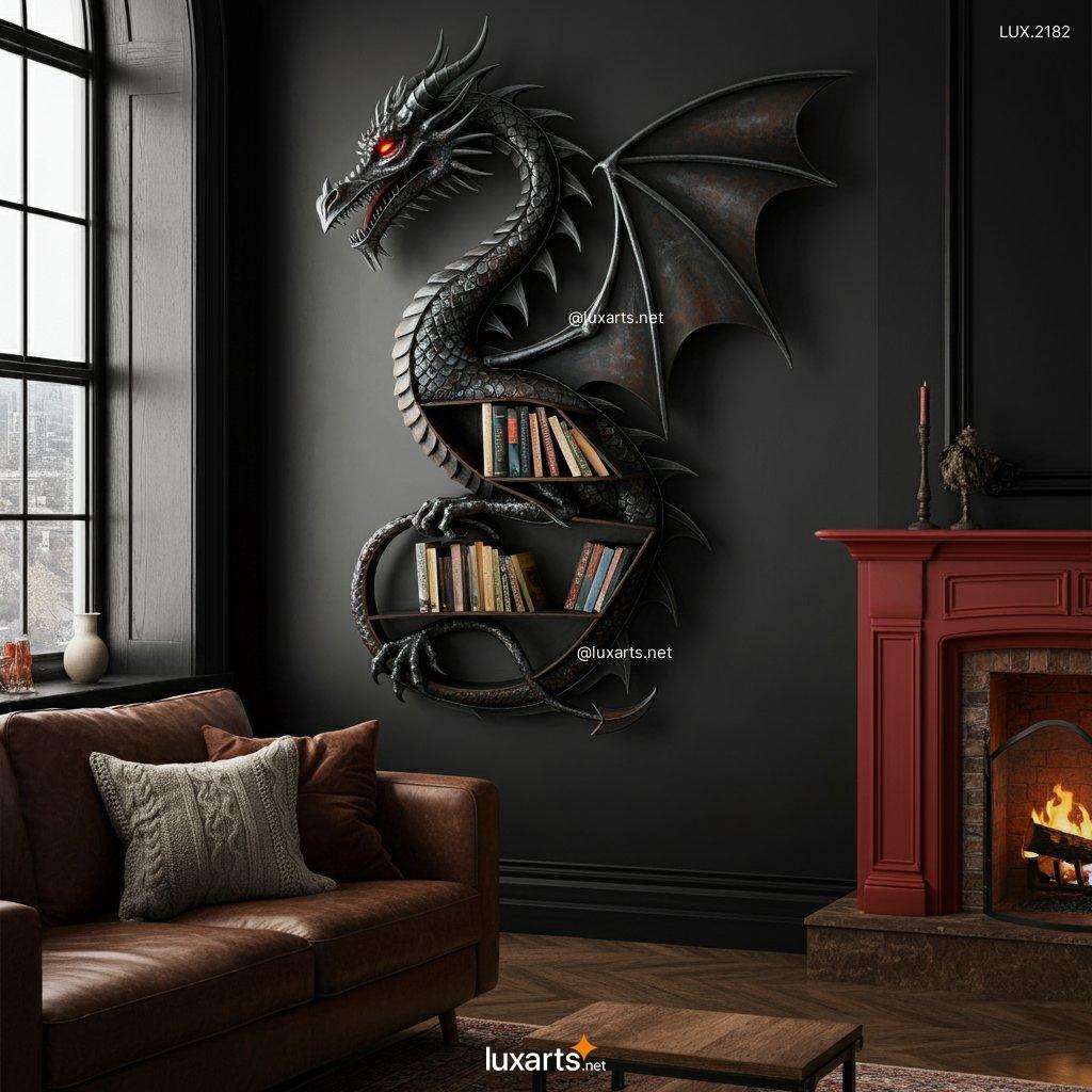 LUX.2182 Dragon Bookshelf | Mythical Design for Stunning Book Storage dragon bookshelf 7