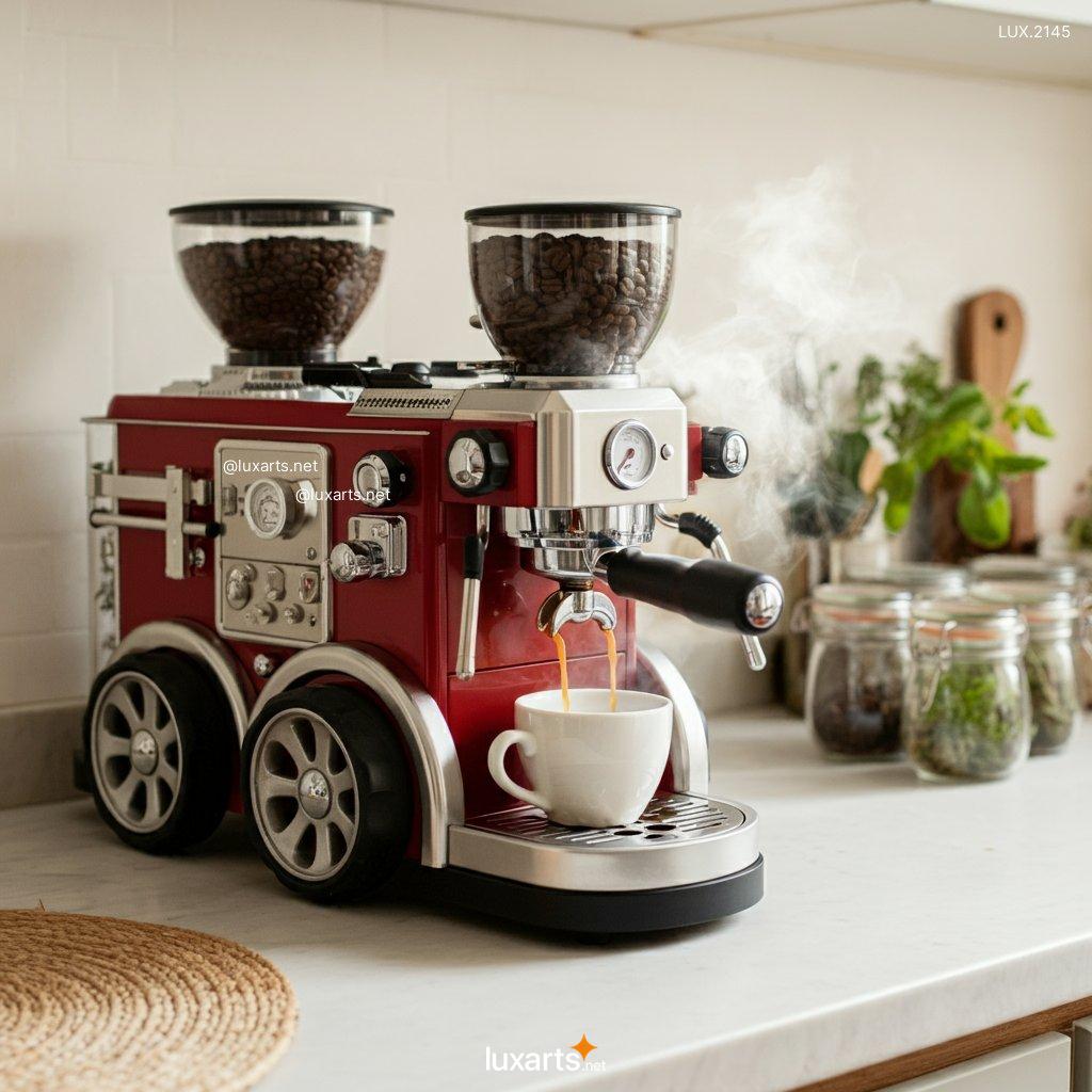 LUX.2145 Fire Truck Shaped Coffee Maker | Ignite Your Morning with Bold Design fire truck inspired coffee maker 4