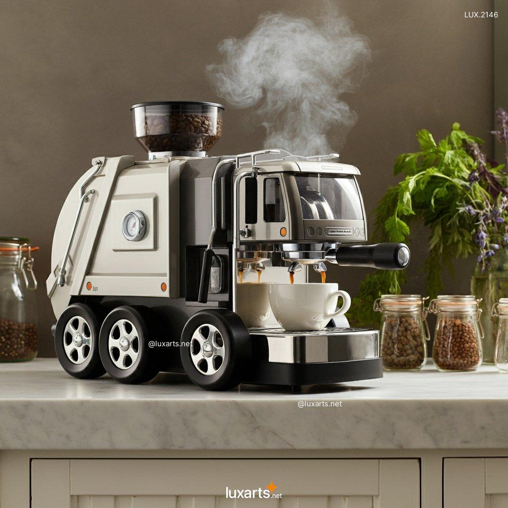 LUX.2146 Garbage Truck Shaped Coffee Maker | Clean Design for a Fresh Start to Your Day garbage truck inspired coffee maker 1