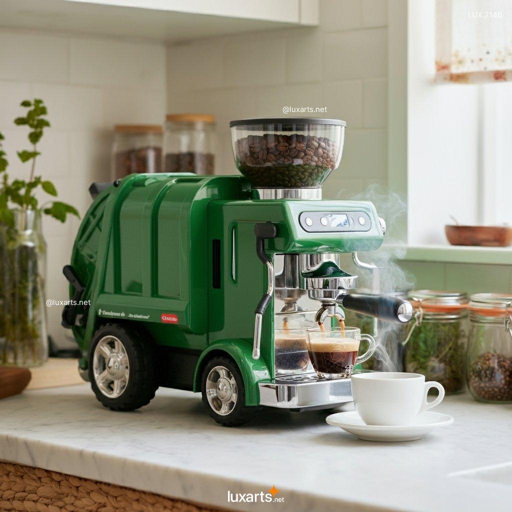 LUX.2146 Garbage Truck Shaped Coffee Maker | Clean Design for a Fresh Start to Your Day garbage truck inspired coffee maker 2