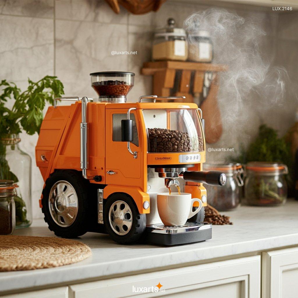 LUX.2146 Garbage Truck Shaped Coffee Maker | Clean Design for a Fresh Start to Your Day garbage truck inspired coffee maker 4