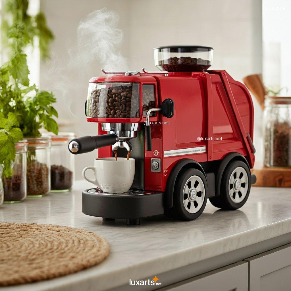 LUX.2146 Garbage Truck Shaped Coffee Maker | Clean Design for a Fresh Start to Your Day garbage truck inspired coffee maker 5