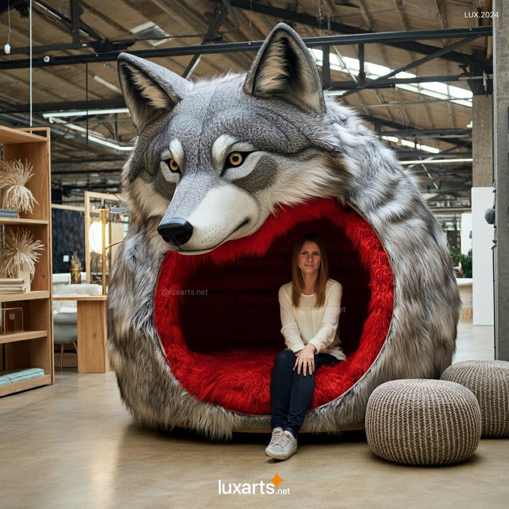 LUX.2024 Giant Wolf Lounging Pod | Cozy, Nature-Inspired Comfort with a Wild Twist giant wolf lounging pod 10