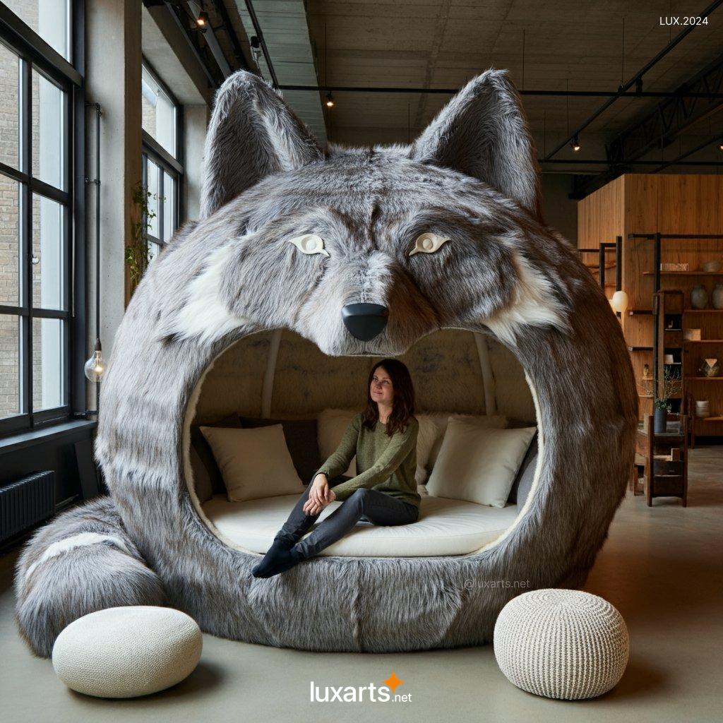 LUX.2024 Giant Wolf Lounging Pod | Cozy, Nature-Inspired Comfort with a Wild Twist giant wolf lounging pod 11