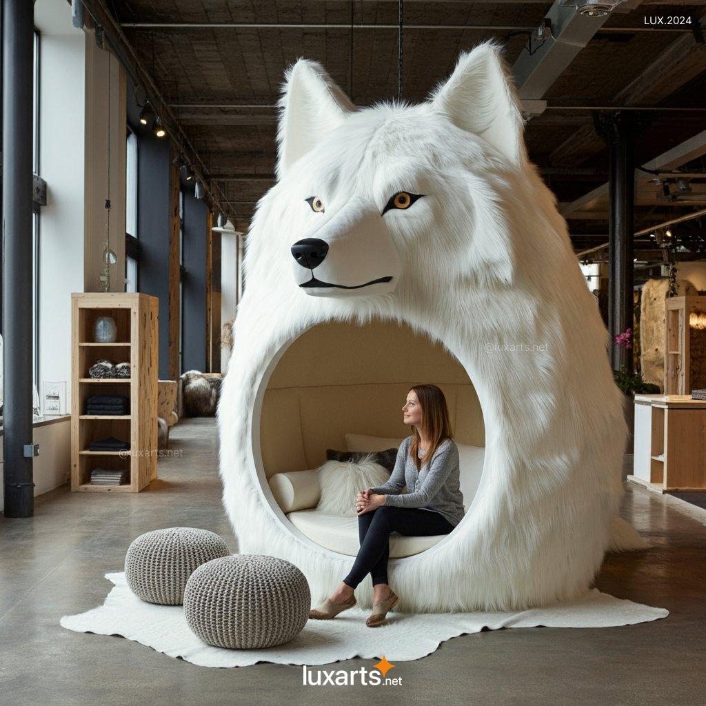 LUX.2024 Giant Wolf Lounging Pod | Cozy, Nature-Inspired Comfort with a Wild Twist giant wolf lounging pod 4