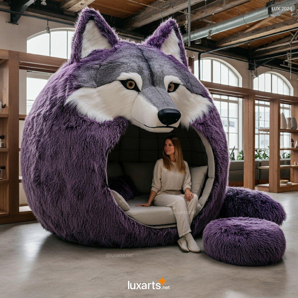 LUX.2024 Giant Wolf Lounging Pod | Cozy, Nature-Inspired Comfort with a Wild Twist giant wolf lounging pod 7