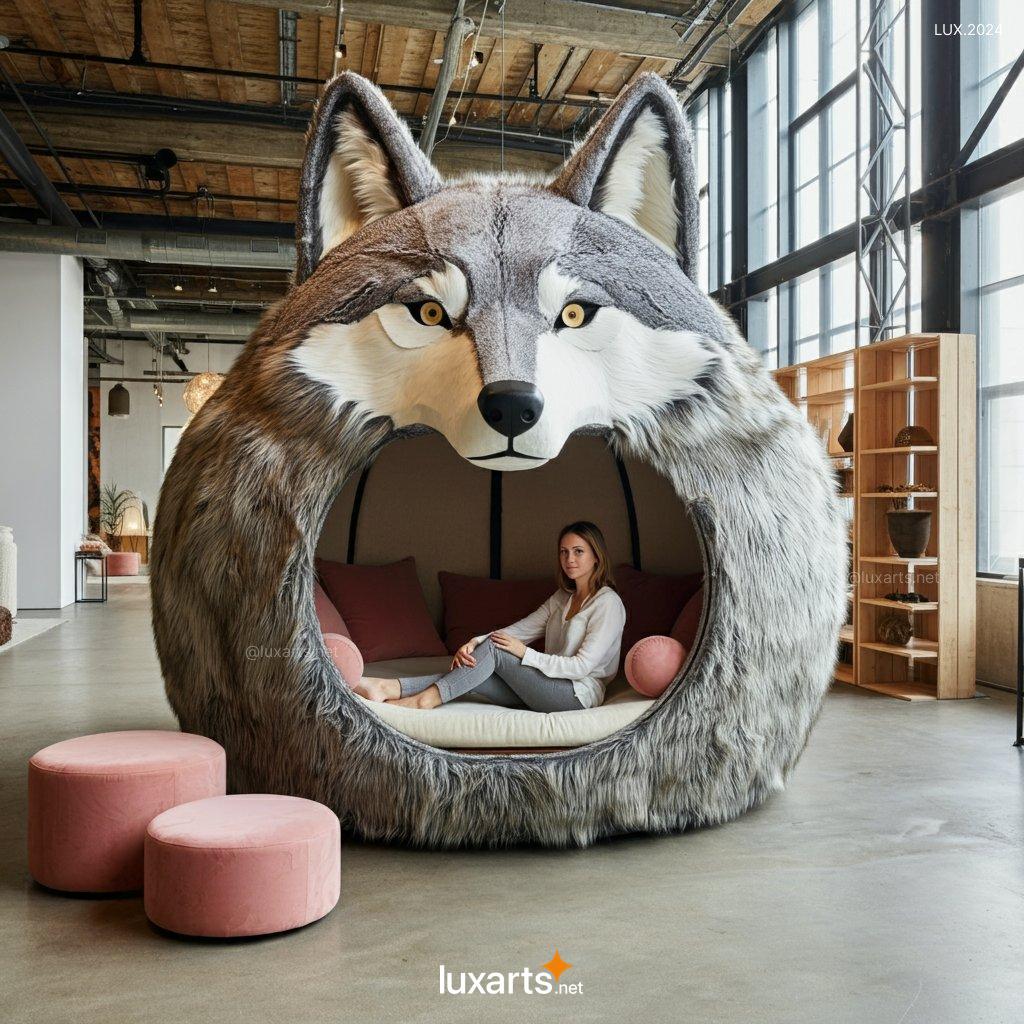 LUX.2024 Giant Wolf Lounging Pod | Cozy, Nature-Inspired Comfort with a Wild Twist giant wolf lounging pod 8