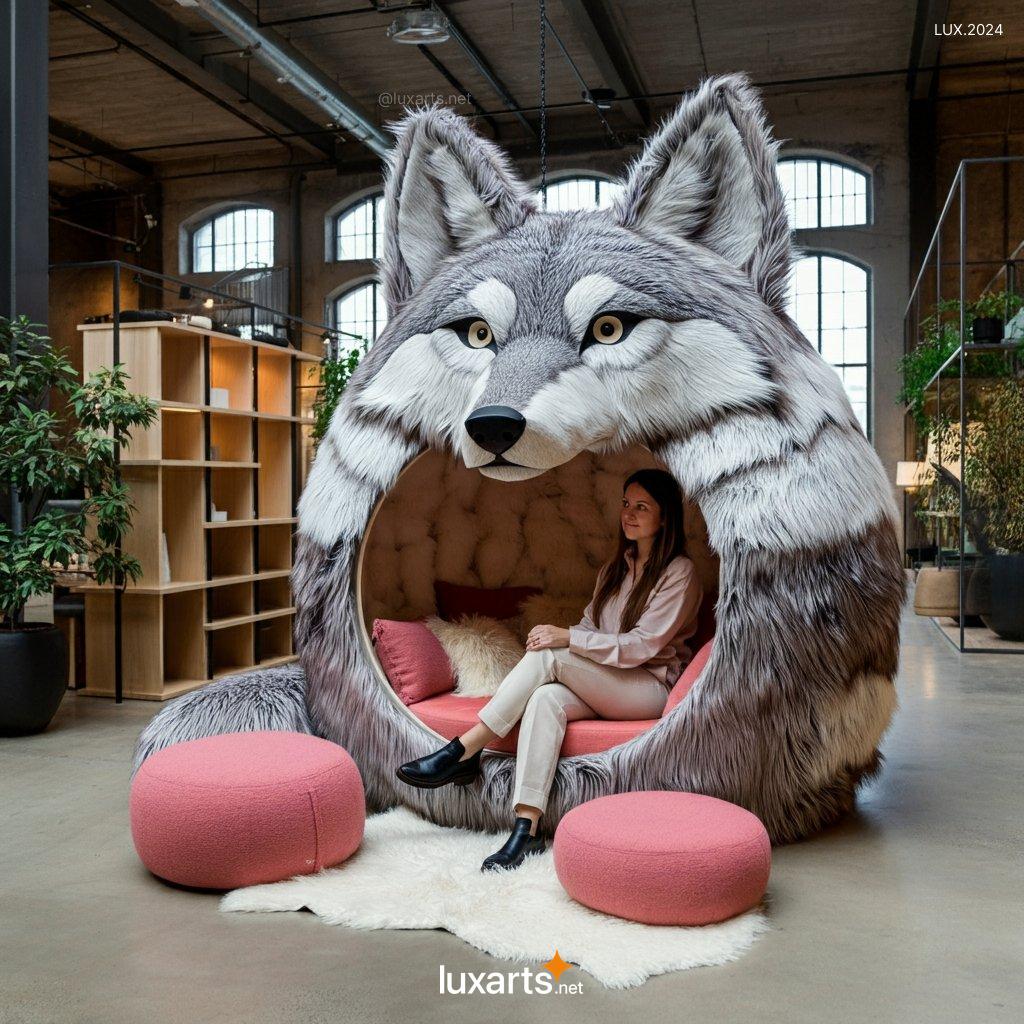 LUX.2024 Giant Wolf Lounging Pod | Cozy, Nature-Inspired Comfort with a Wild Twist giant wolf lounging pod 9