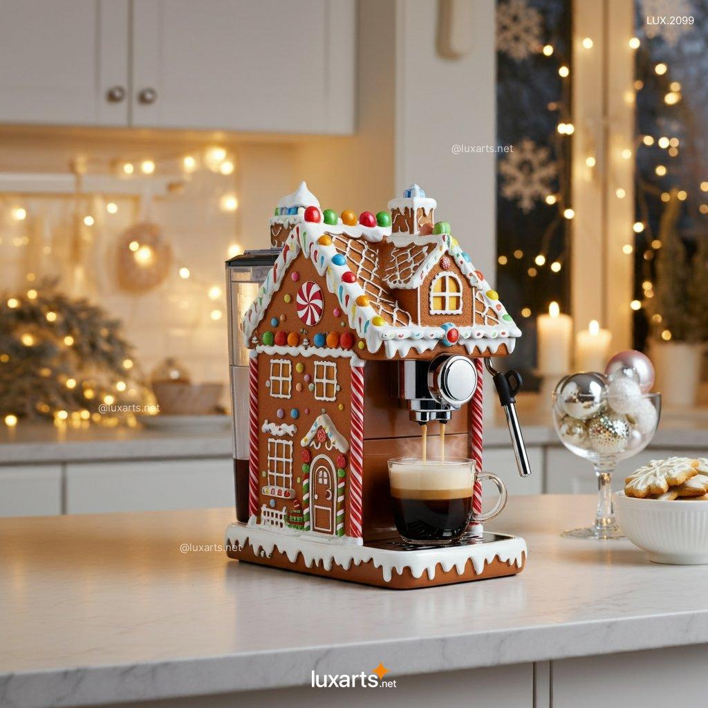 LUX.2099 Gingerbread House Shaped Coffee Makers | Cozy Charm for Festive Brewing gingerbread house coffee makers 1