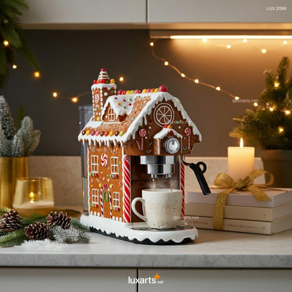 LUX.2099 Gingerbread House Shaped Coffee Makers | Cozy Charm for Festive Brewing gingerbread house coffee makers 6