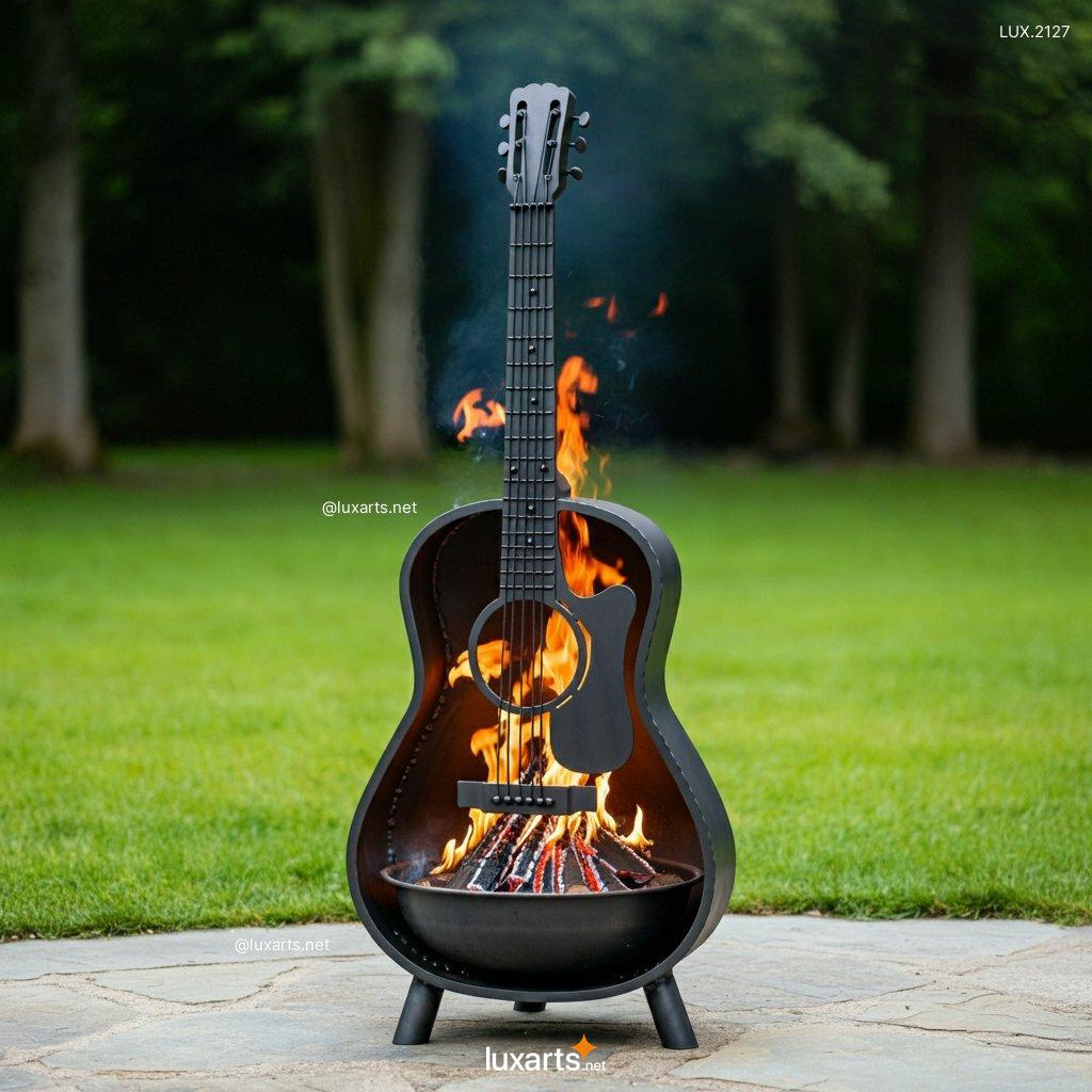 LUX.2127	Guitar Shaped Fire Pit: Unique & Creative Outdoor Fire Features guitar shaped fire pit 1