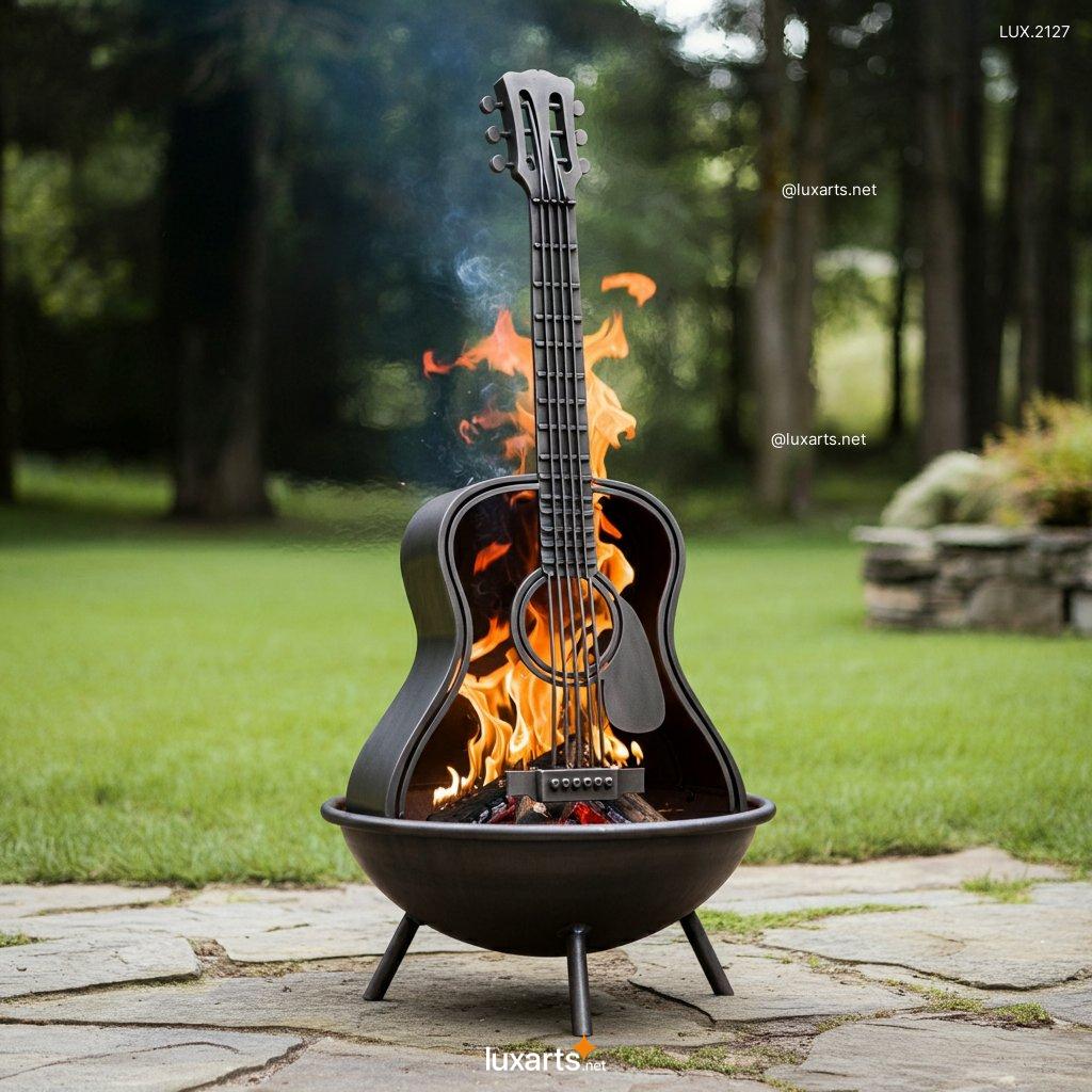 LUX.2127	Guitar Shaped Fire Pit: Unique & Creative Outdoor Fire Features guitar shaped fire pit 2