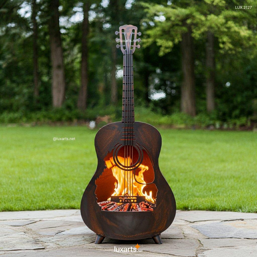 LUX.2127	Guitar Shaped Fire Pit: Unique & Creative Outdoor Fire Features guitar shaped fire pit 3