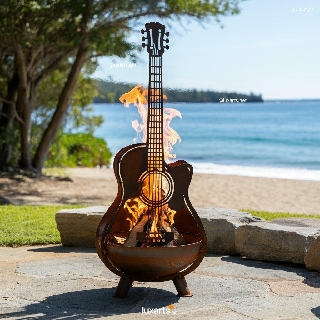 LUX.2127	Guitar Shaped Fire Pit: Unique & Creative Outdoor Fire Features guitar shaped fire pit 4