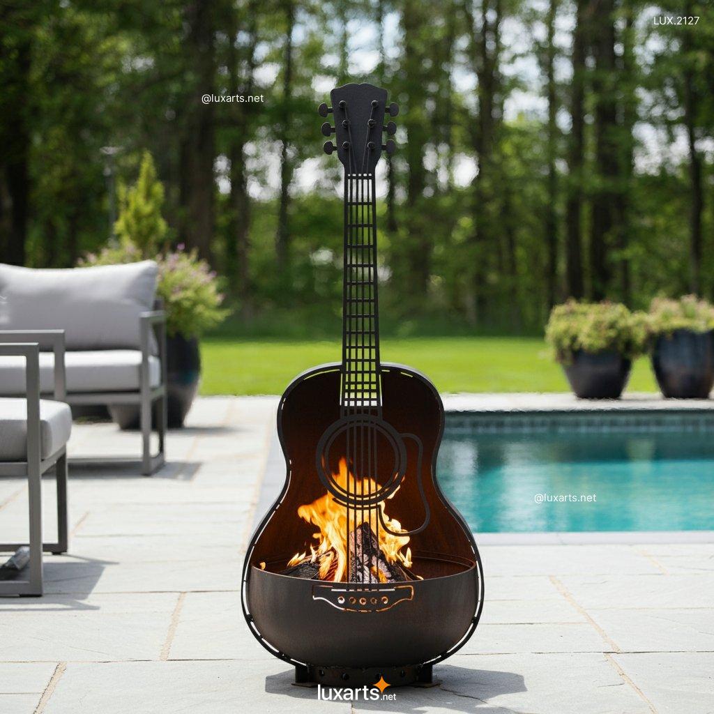 LUX.2127	Guitar Shaped Fire Pit: Unique & Creative Outdoor Fire Features guitar shaped fire pit 5