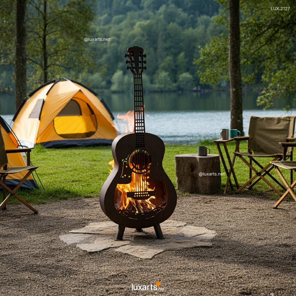 LUX.2127	Guitar Shaped Fire Pit: Unique & Creative Outdoor Fire Features guitar shaped fire pit 6