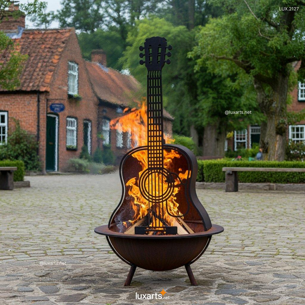 LUX.2127	Guitar Shaped Fire Pit: Unique & Creative Outdoor Fire Features guitar shaped fire pit 8