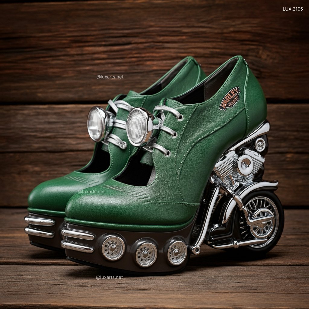 LUX.2105 Harley Heels | Combine Edgy Style with Iconic Harley Davidson Motorcycle Charm harley davidson motorcycle inspired high heels 13