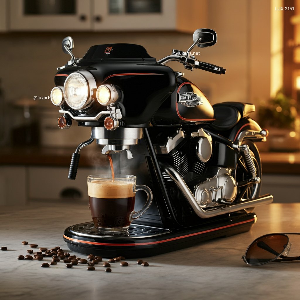 LUX.2151 Biker's Brew Station: Harley Davidson Inspired Coffee Maker for Motorcycle Enthusiasts harley inspired coffee machine 8