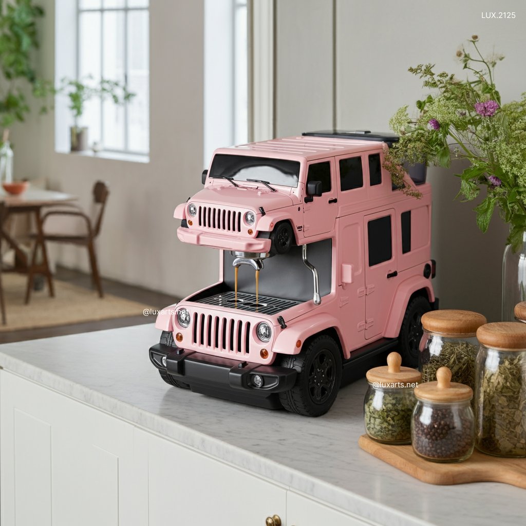 LUX.2125	JEEP Inspired Coffee Maker | Start Your Day with Trail-Ready Style jeep inspired coffee maker 4