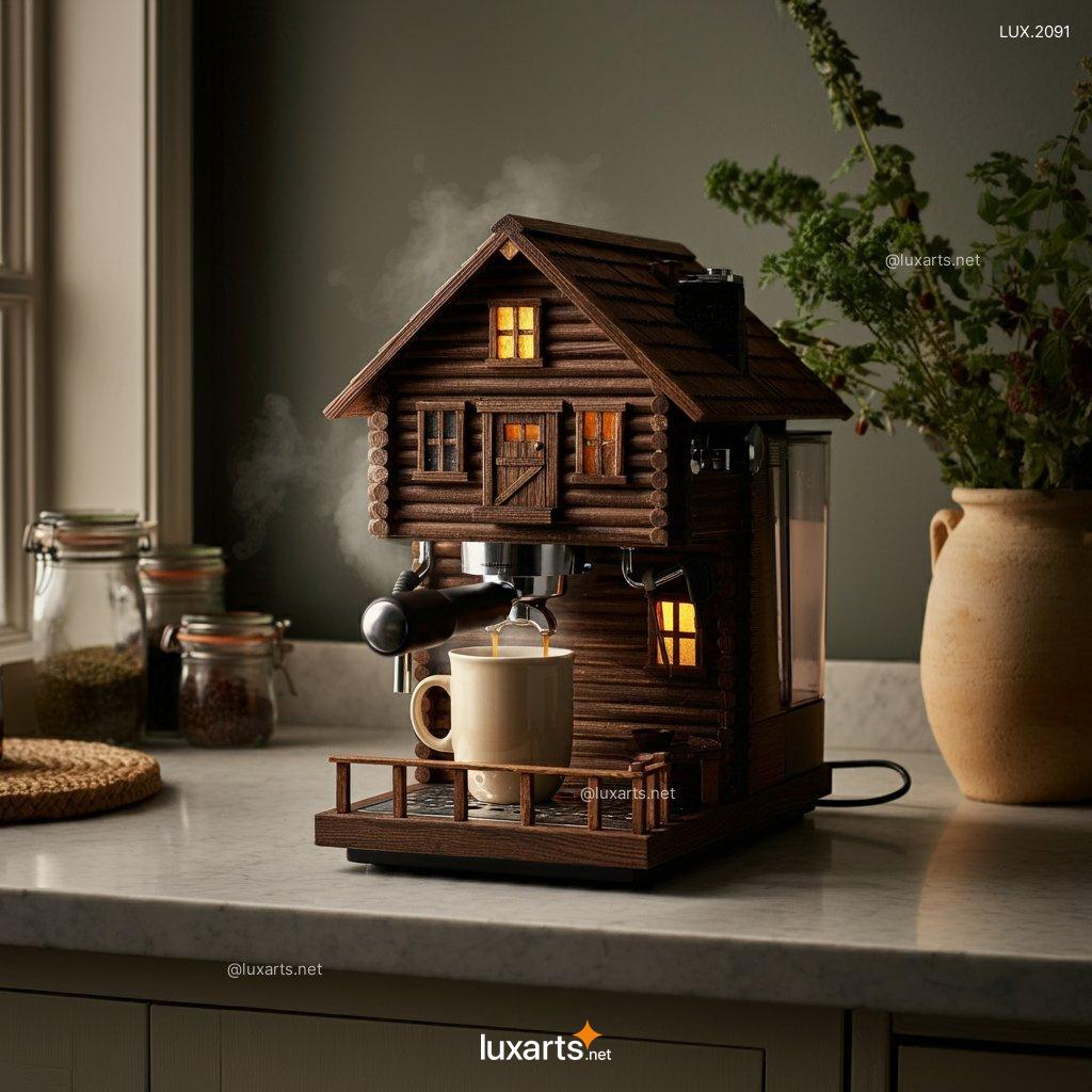 LUX.2091 Log Cabin Inspired Coffee Makers: Rustic, Handcrafted, and Cozy for Your Home log cabin inspired coffee makers 10