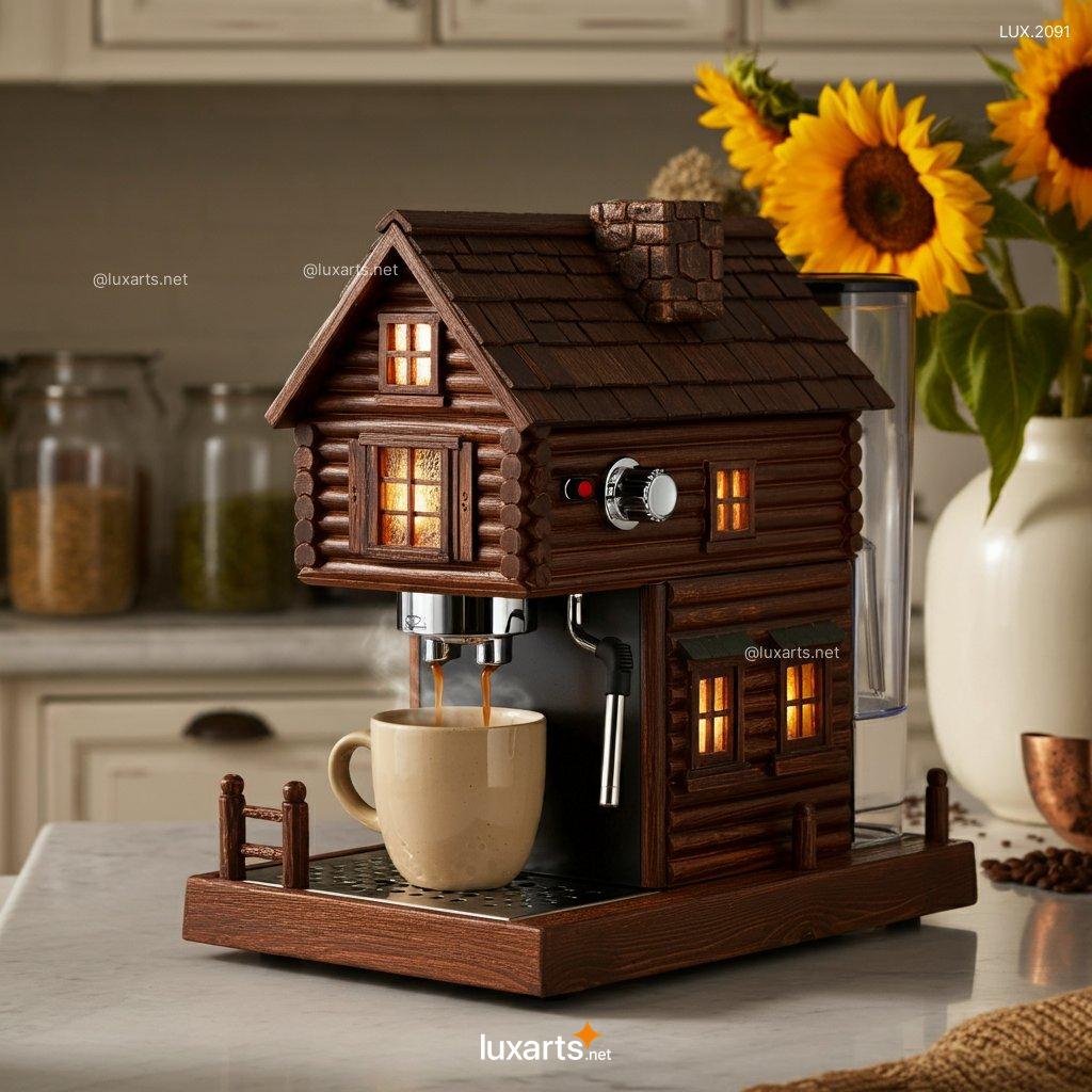 LUX.2091 Log Cabin Inspired Coffee Makers: Rustic, Handcrafted, and Cozy for Your Home log cabin inspired coffee makers 4